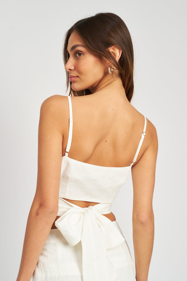 Wrapped Top Wtih Back Bow Detail