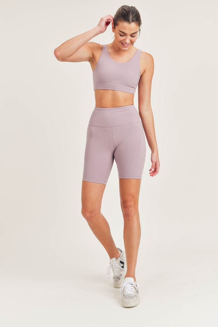 Bronze Tactel Lycra High Impact Biker Shorts