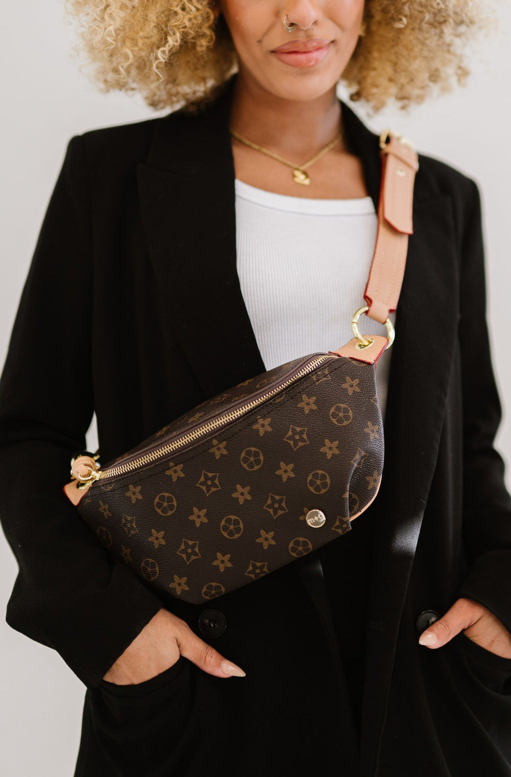 Khaki Flower Lydia Cross Body Belt Bag Fanny Pack