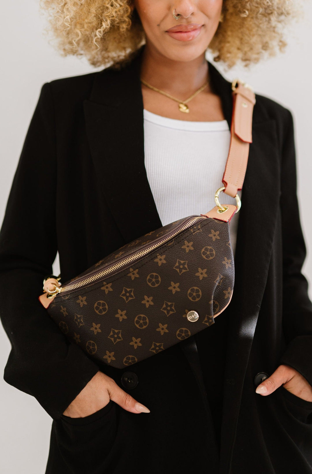 Khaki Flower Lydia Cross Body Belt Bag Fanny Pack