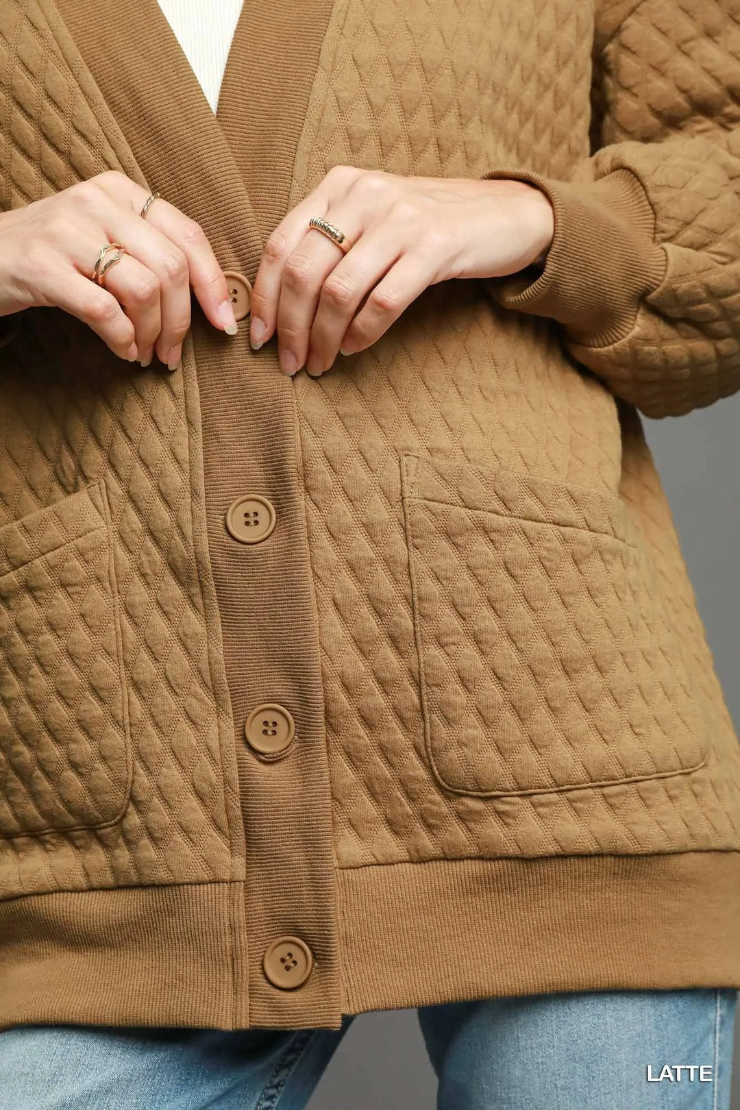 Umgee Button Up Jacquard Cardigan 1