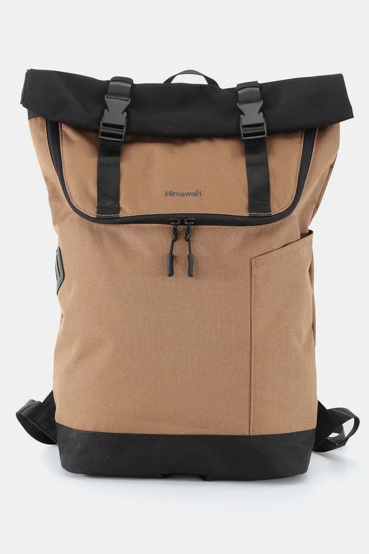 Mocha Himawari Contrast Waterproof Canvas Backpack Bag