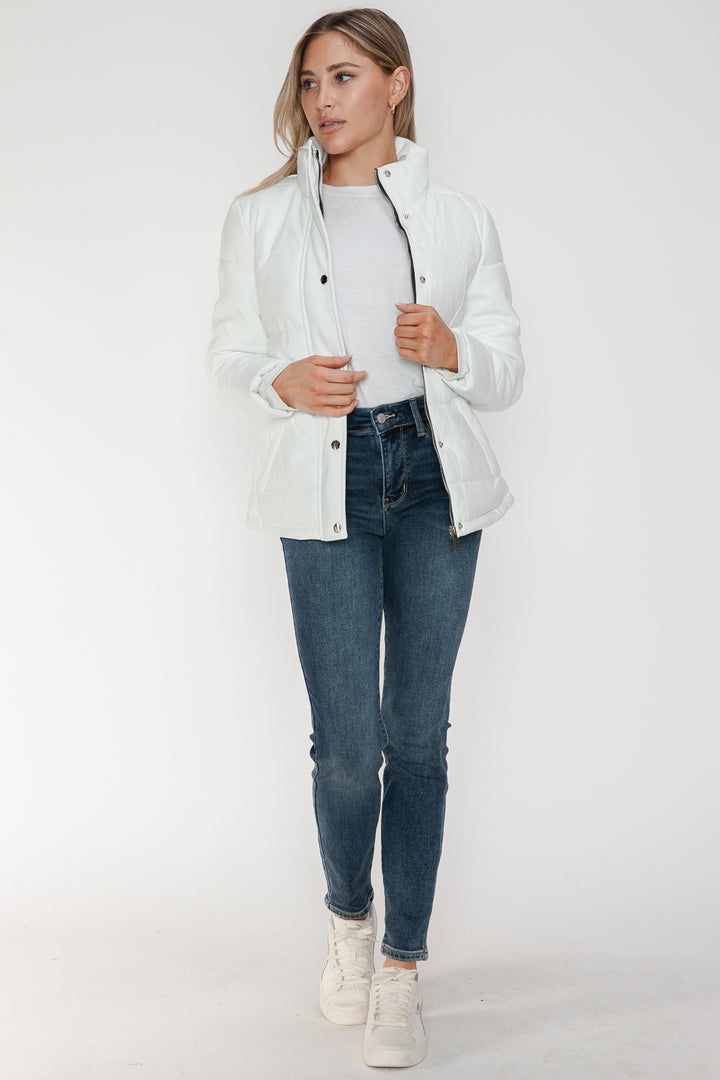 Ymi Pocketed Zip Up Turtleneck Puffer Jacket 1