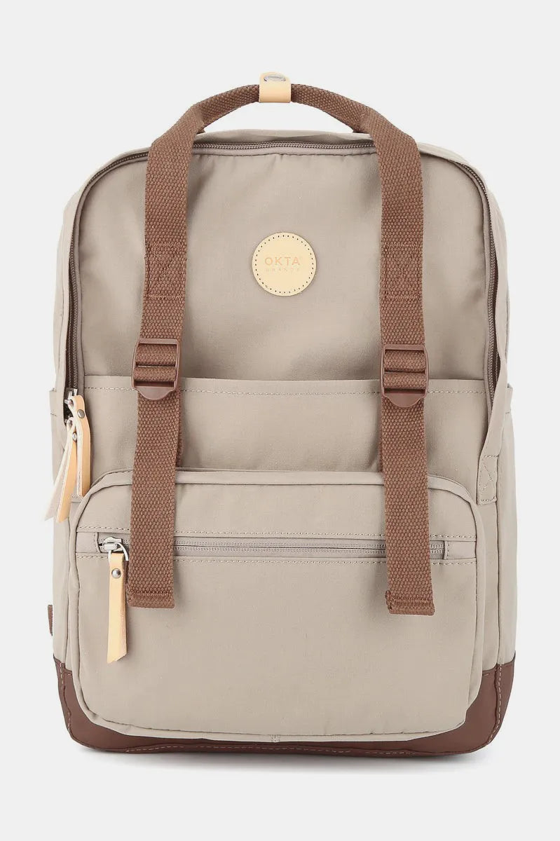 Khaki Himawari Waterproof Canvas Backpack Bag With Side Pockets 2