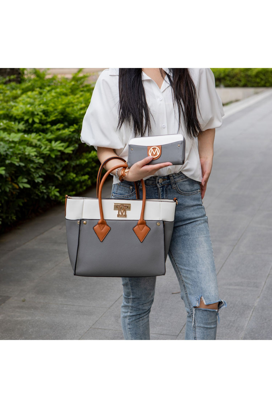Black Mkf Collection Brynlee Color Block Tote Bag Mia K