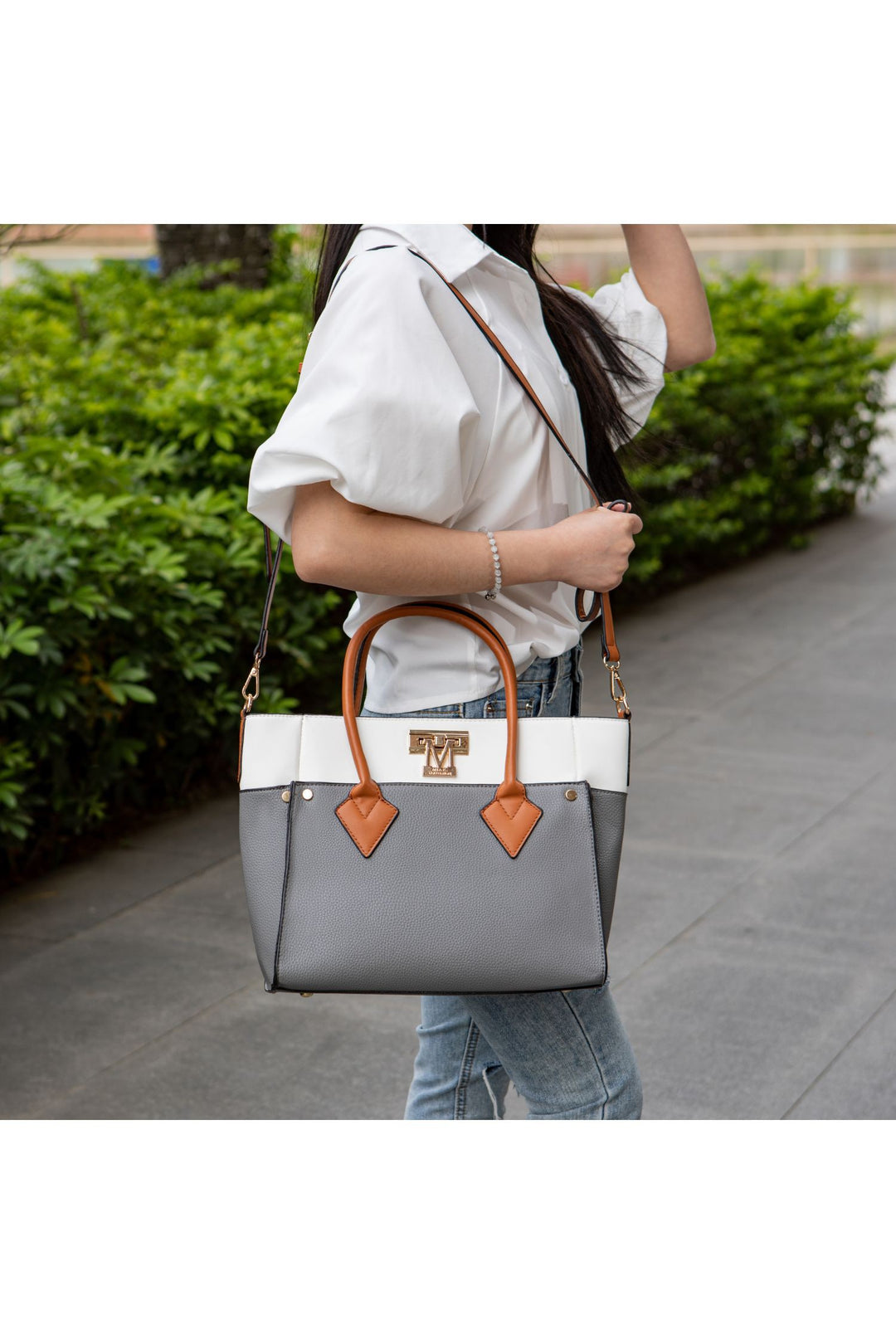 Chocolate Mkf Collection Brynlee Color Block Tote Bag Mia K