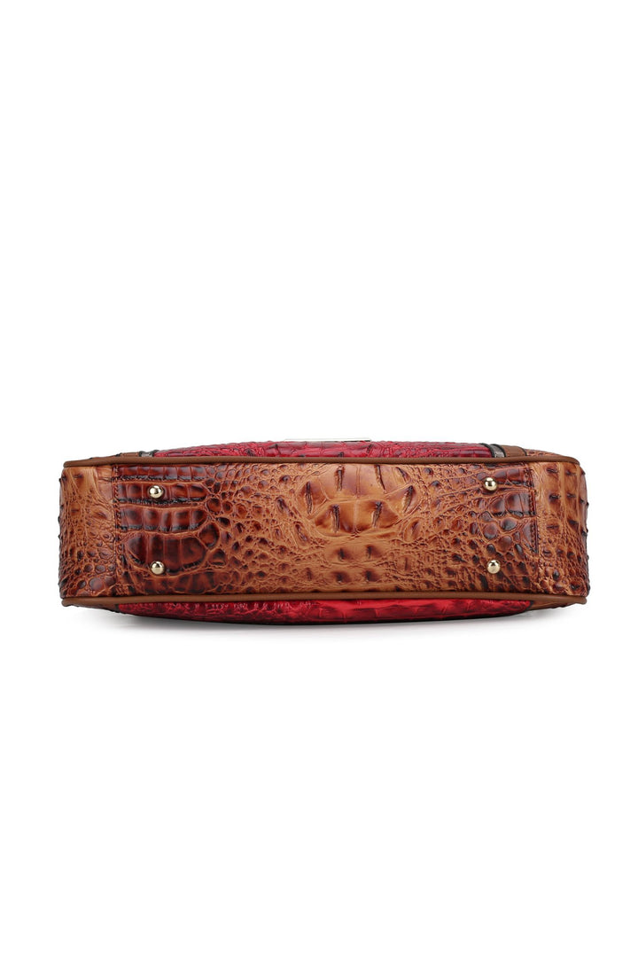 Mkf Collection Faux Crocodile Embossed Shoulder