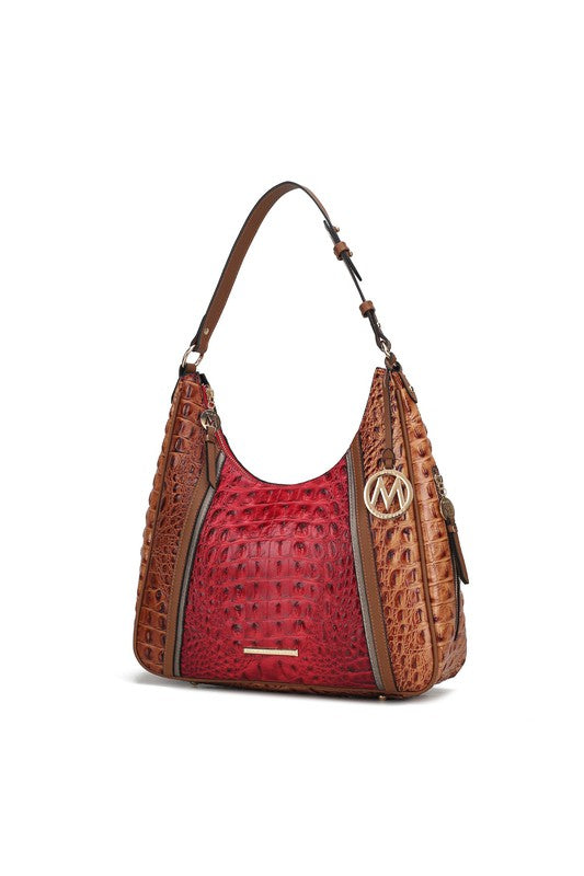 Mkf Collection Faux Crocodile Embossed Shoulder