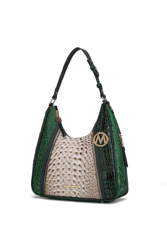 Mkf Collection Faux Crocodile Embossed Shoulder