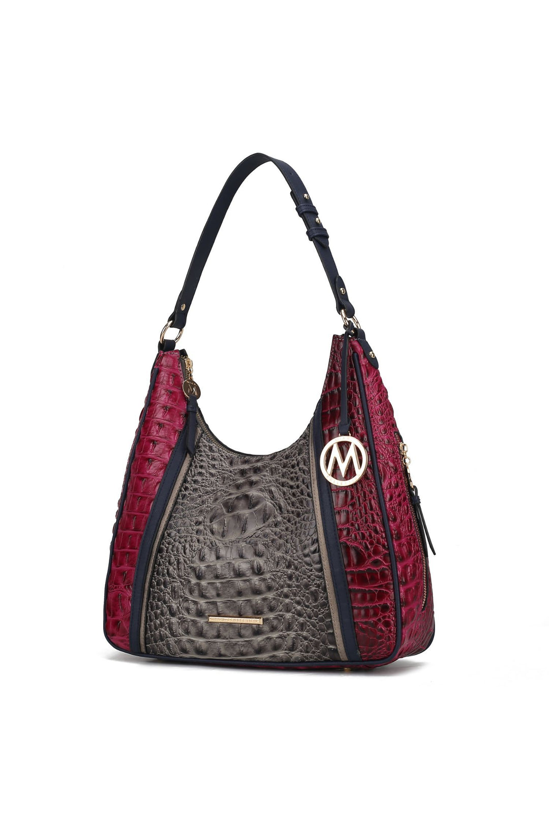 Mkf Collection Faux Crocodile Embossed Shoulder