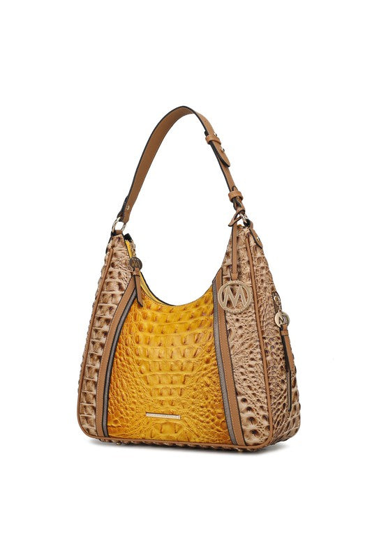 Mkf Collection Faux Crocodile Embossed Shoulder