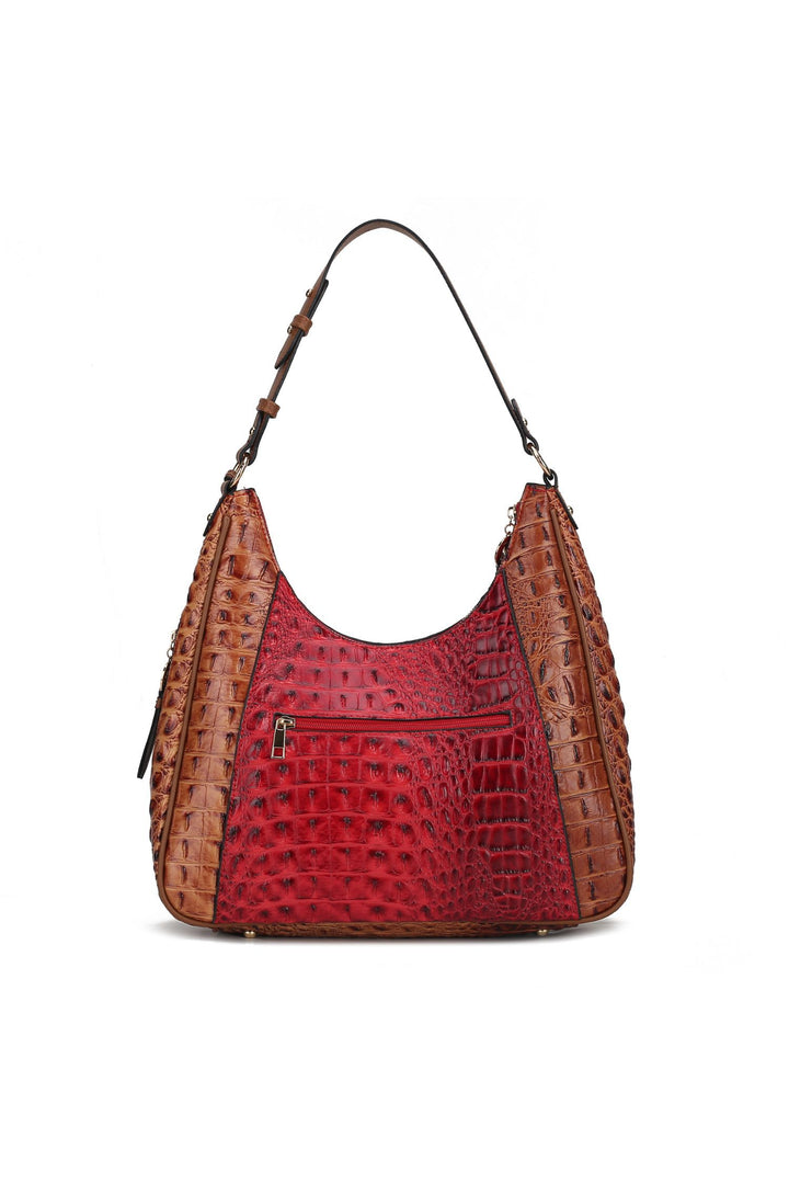 Mkf Collection Faux Crocodile Embossed Shoulder