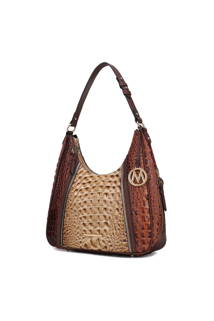 Mkf Collection Faux Crocodile Embossed Shoulder