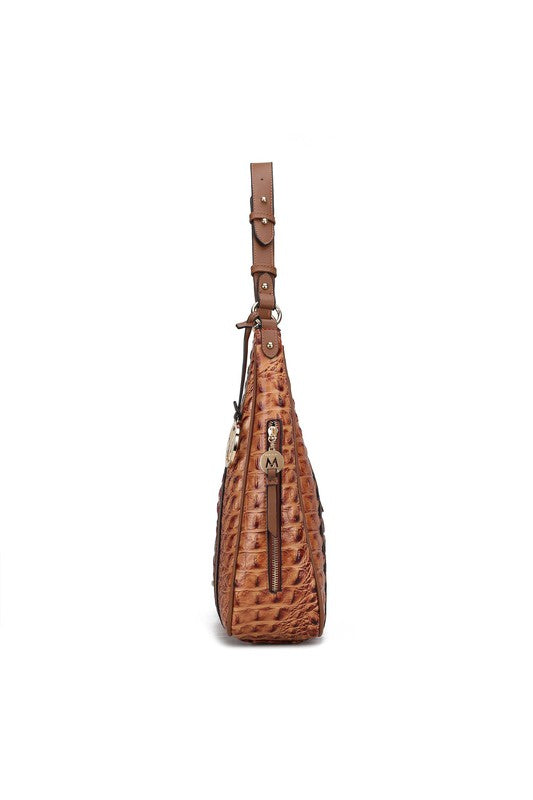 Mkf Collection Faux Crocodile Embossed Shoulder