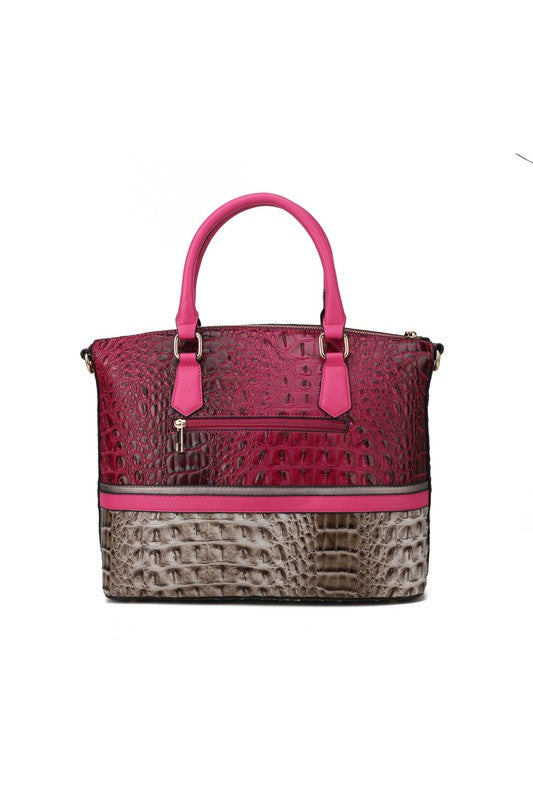 Taupe - Coffee Mkf Collection Autumn Crocodile Skin Tote Bag Mia