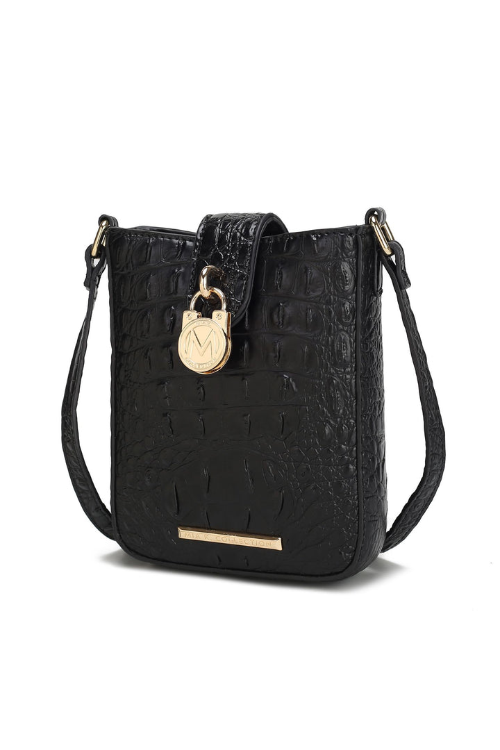 Taupe Mkf Faux Crocodile Embossed Crossbody Bag By Mia K
