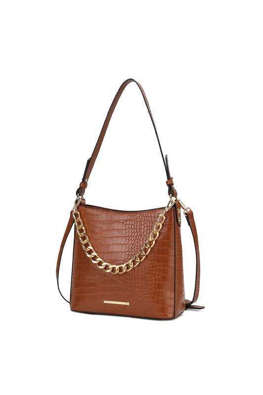 Mkf Faux Crocodile Embossed Shoulder Bag By Mia K