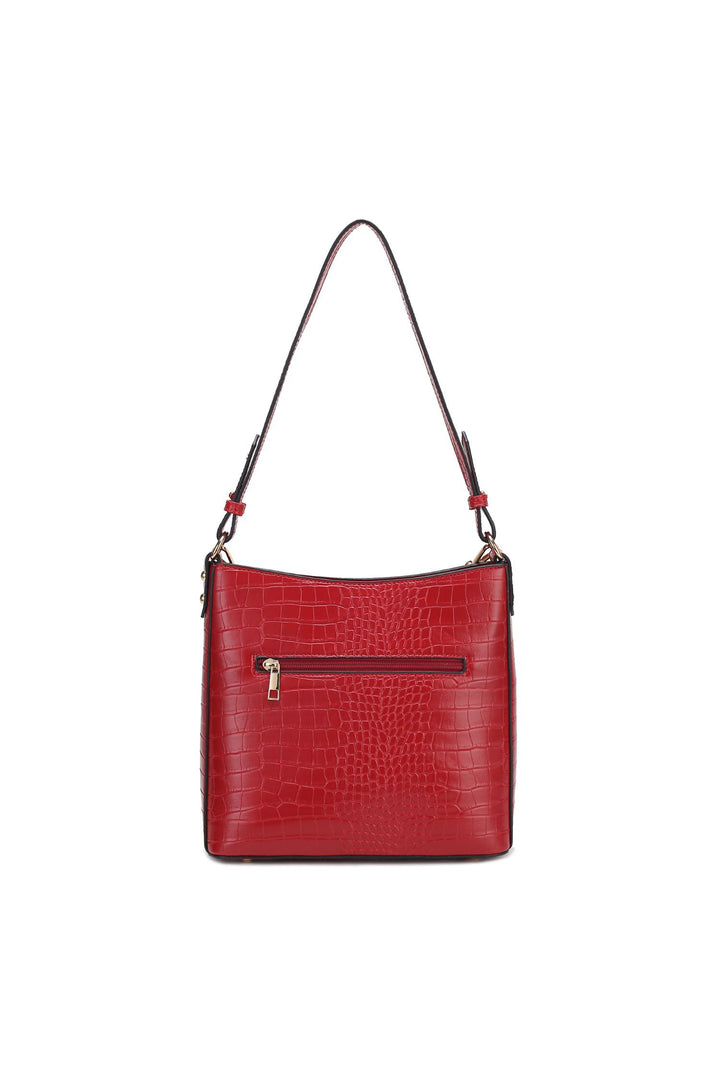 Light Gray Mkf Faux Crocodile Embossed Shoulder Bag By Mia K
