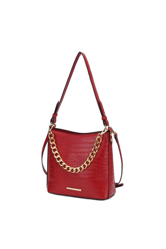 Mkf Faux Crocodile Embossed Shoulder Bag By Mia K