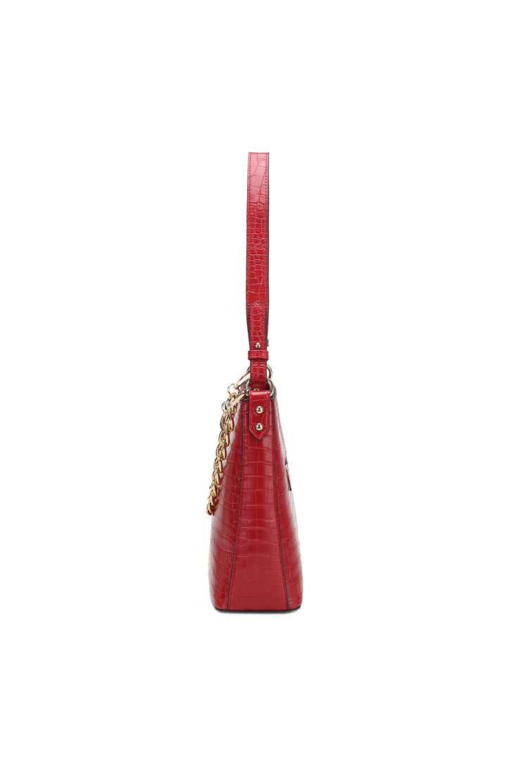 Navy Mkf Faux Crocodile Embossed Shoulder Bag By Mia K