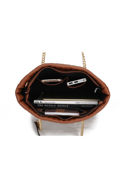 Taupe Mkf Collection Alyne Shoulder Bag By Mia K