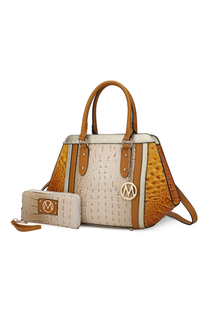 Mkf Collection Daisy Croco Satchel Wallet By Mia