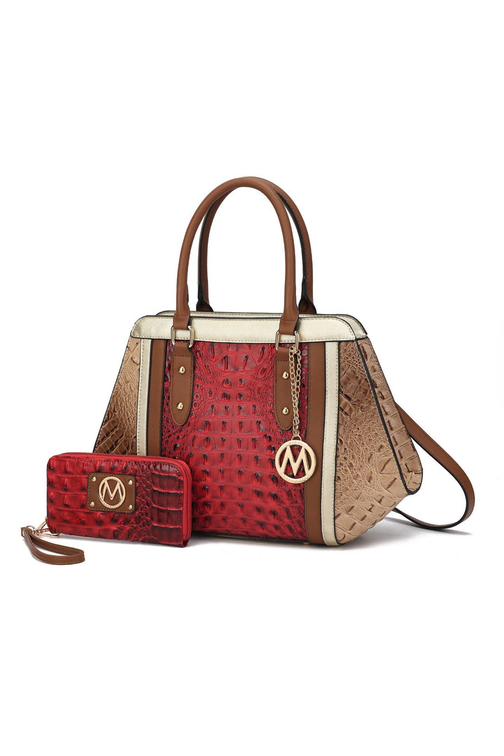 Mkf Collection Daisy Croco Satchel Wallet By Mia