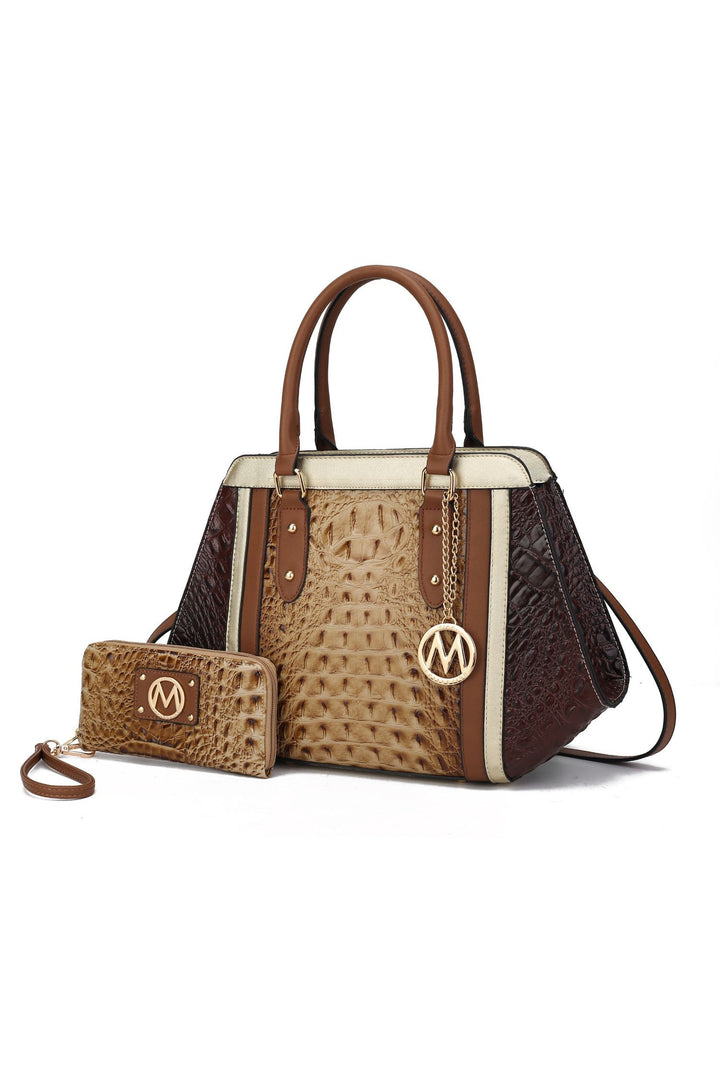 Mkf Collection Daisy Croco Satchel Wallet By Mia