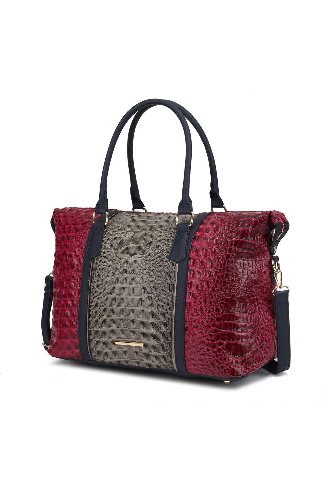 Mkf Faux Crocodile Embossed Duffle Bag By Mia K