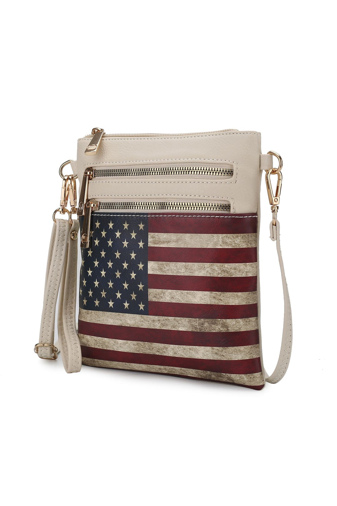 Navy Mkf Genesis Printed Flag Crossbody Bag By Mia K