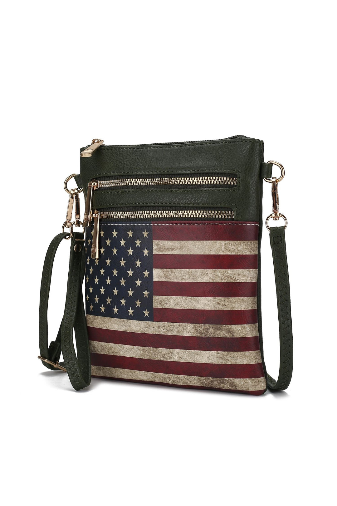 Turquoise Mkf Genesis Printed Flag Crossbody Bag By Mia K