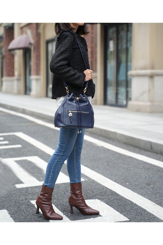 Pewter Mkf Larissa Bucket Handbag With Wallet By Mia K