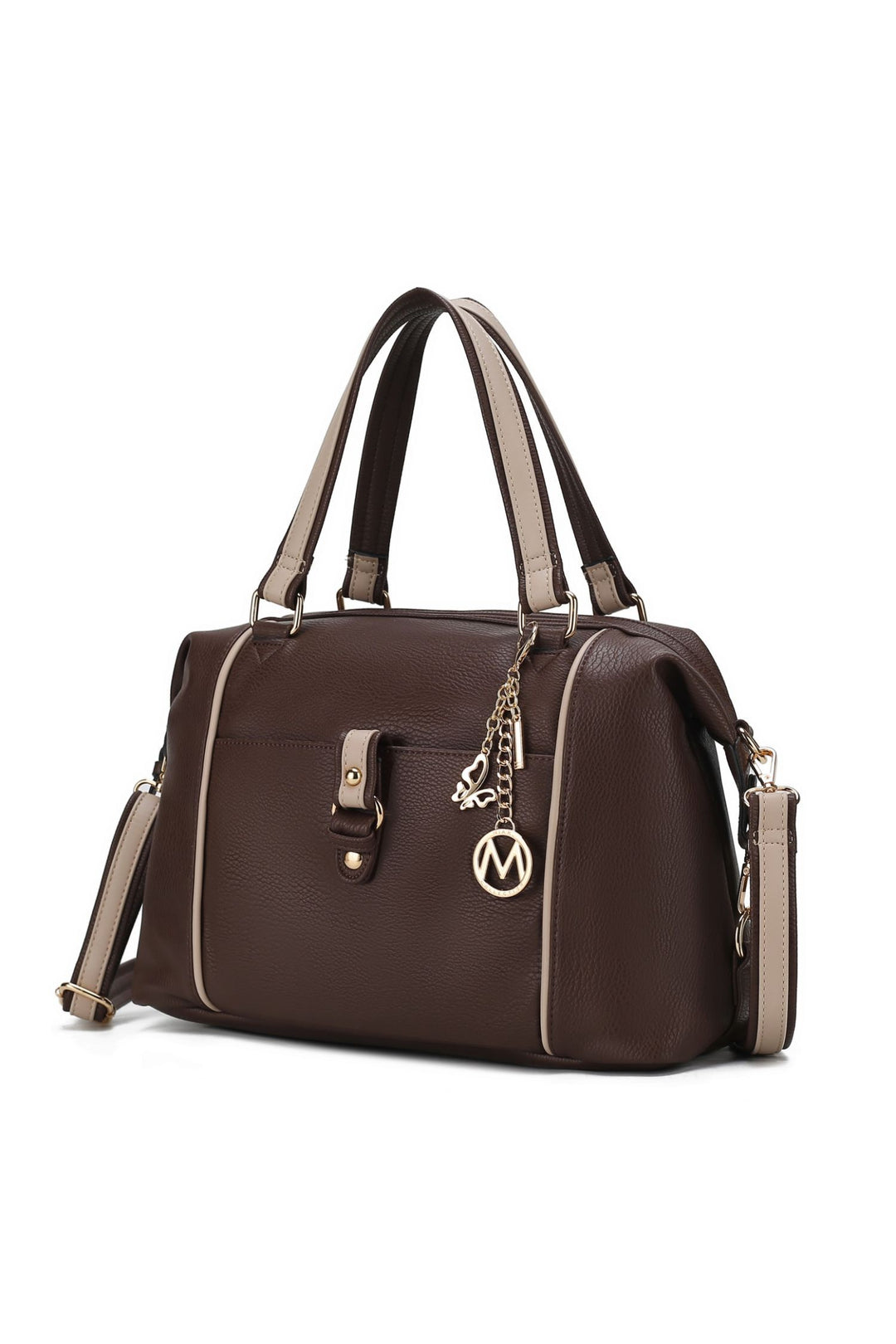 Pewter - Red Mkf Collection Opal Lightweight Satchel Bag By Mia