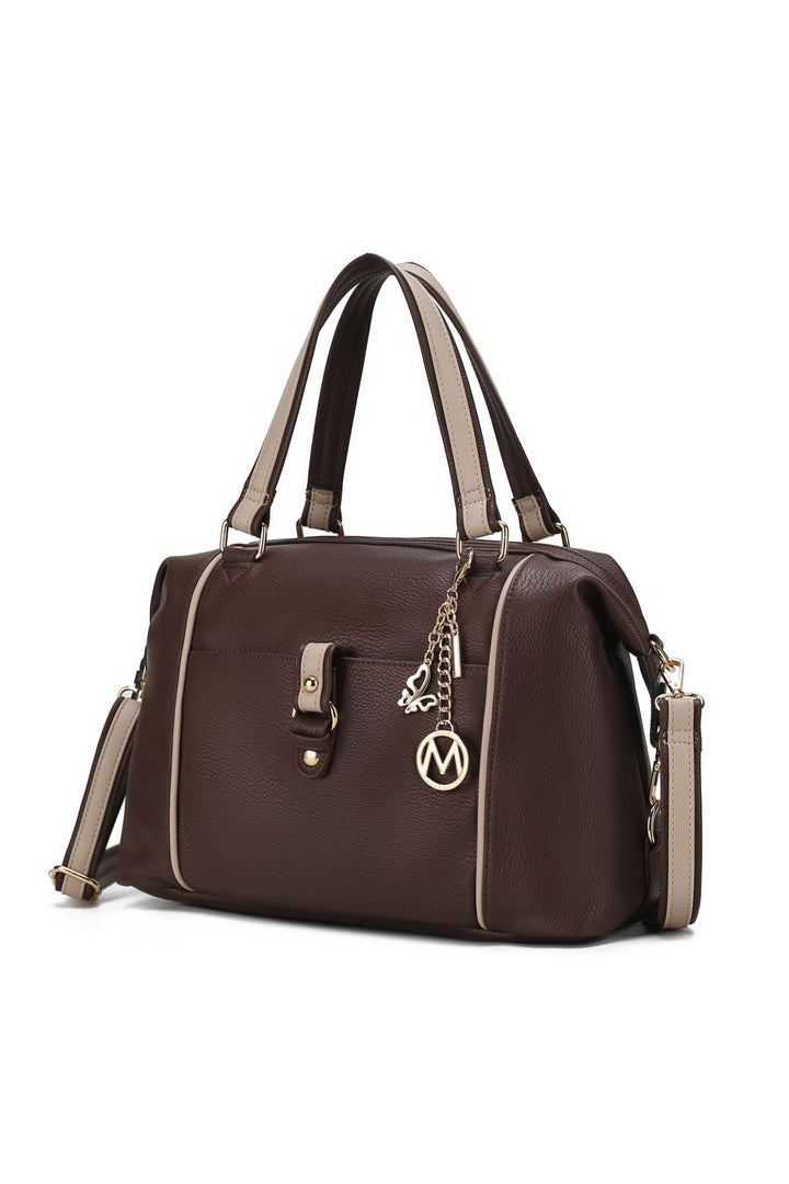Pewter - Red Mkf Collection Opal Lightweight Satchel Bag By Mia