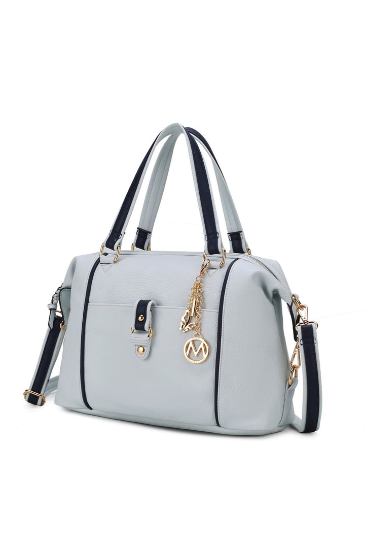 Red - Pewter Mkf Collection Opal Lightweight Satchel Bag By Mia