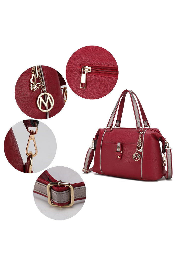 Coffee - Taupe Mkf Collection Opal Lightweight Satchel Bag By Mia