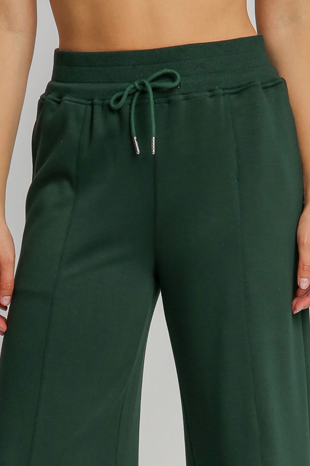 Evergreen Umgee Full Size Drawstring Wide Leg Pants With Pockets 1