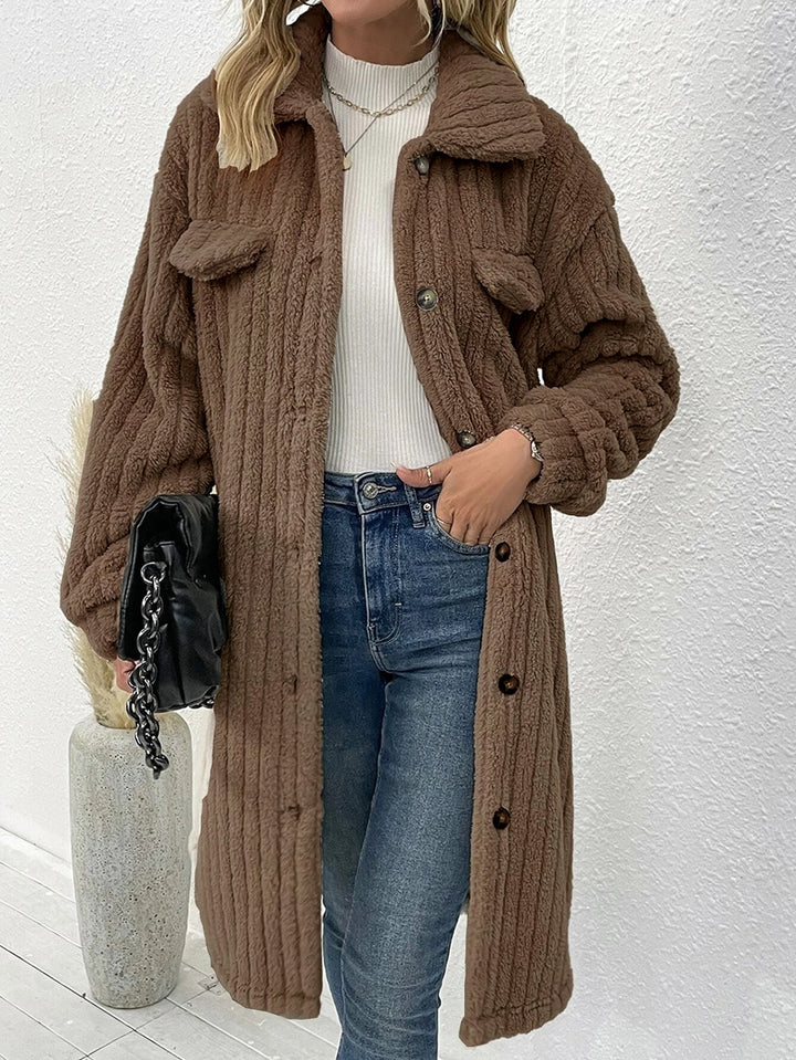 Cream Long Sherpa Coat