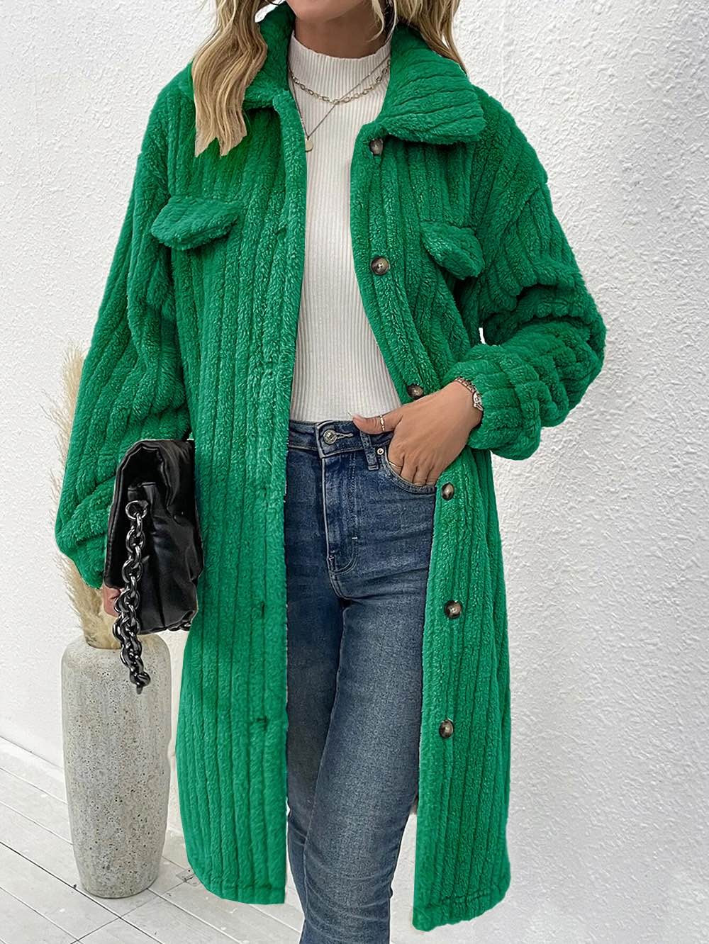 Cream Long Sherpa Coat