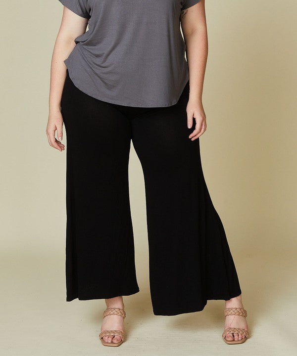 BLACK Bamboo Classic Palazzo For Curvy