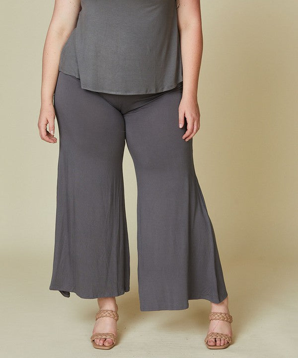 BLACK Bamboo Classic Palazzo For Curvy