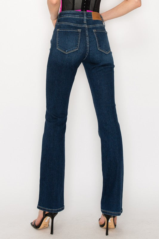 DARK STONE WASH Plus Size High Rise Skinny Bootcut Jeans