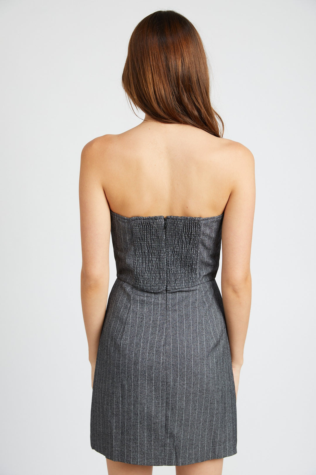 Pinstripe Tube Mini Dress