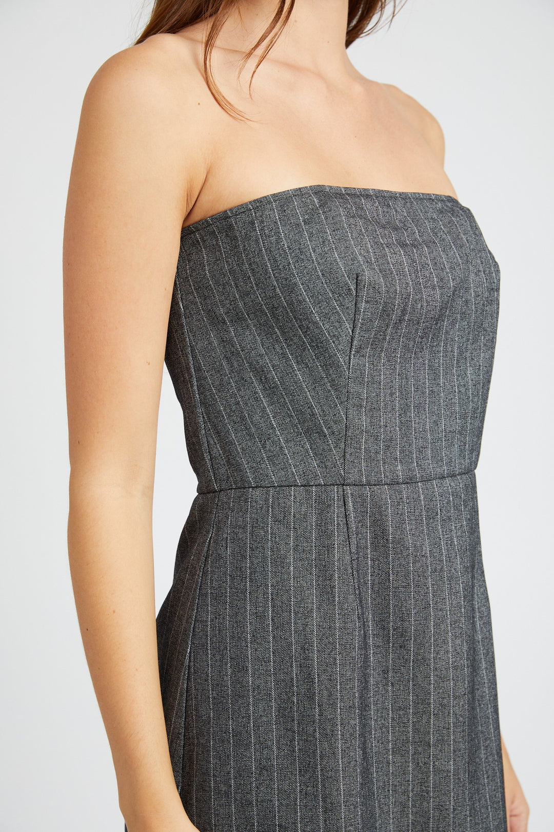 Pinstripe Tube Mini Dress