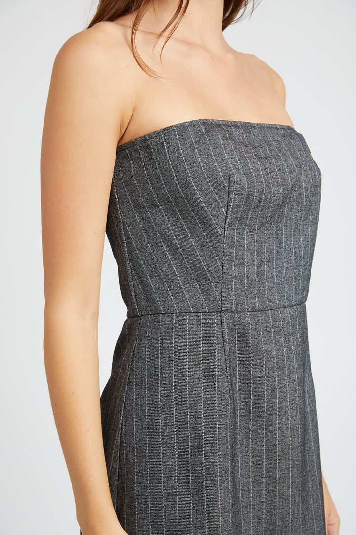 Pinstripe Tube Mini Dress