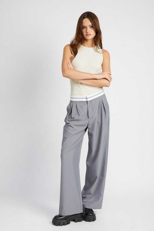 STEEL Reverse Waist Band Tailored Pants