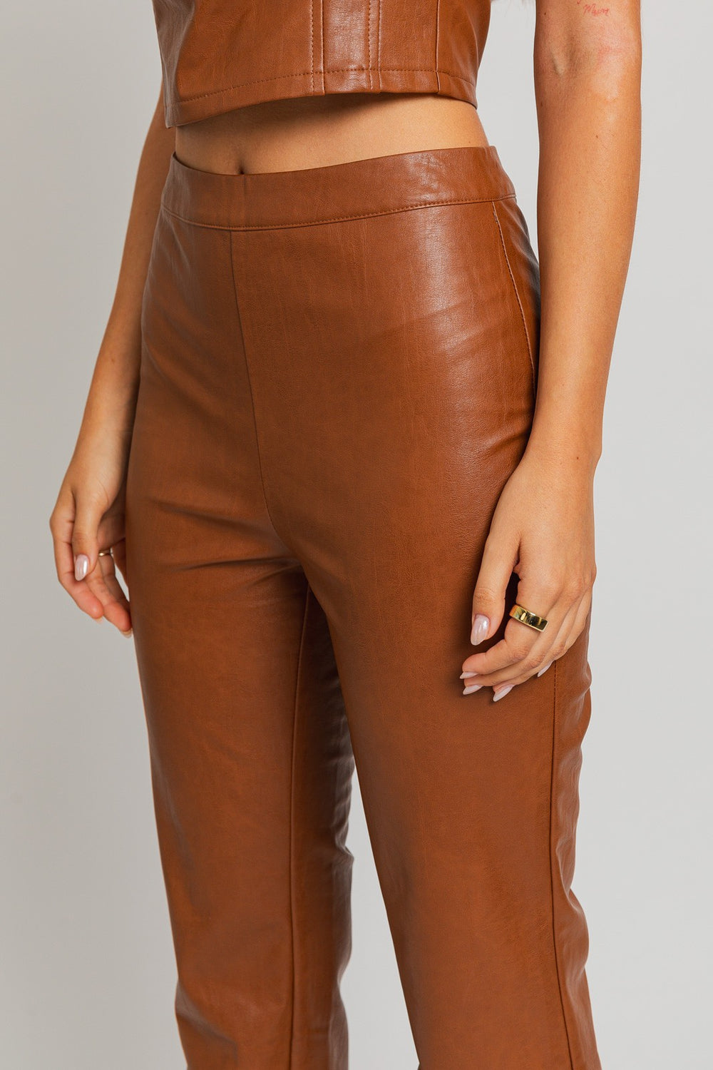 Brown Straight Pants 1