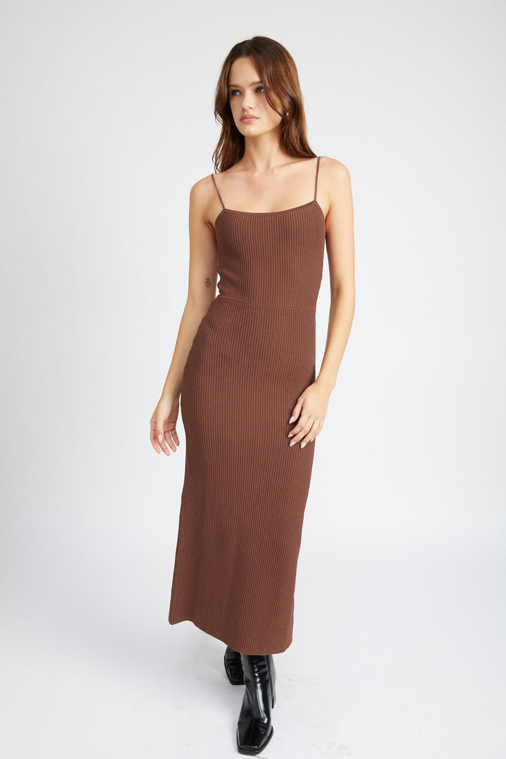 BROWN Maxi Knit Rib Dress