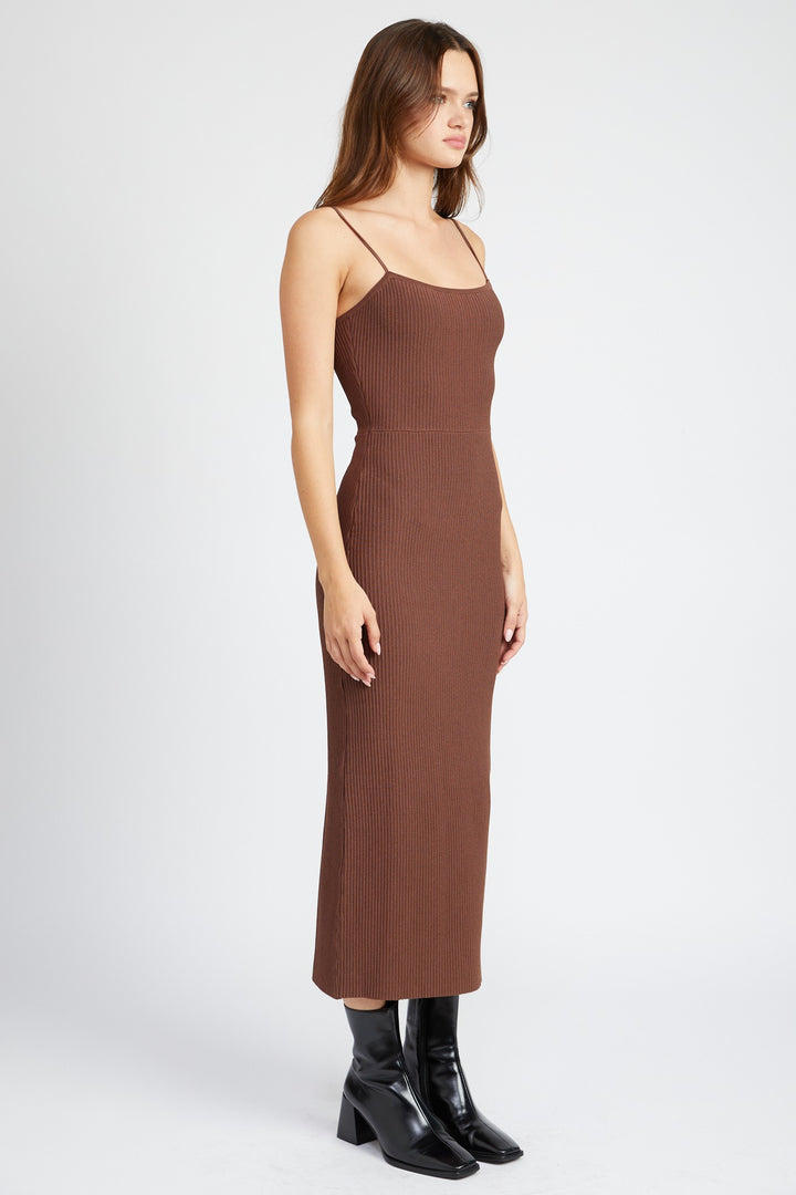 BLACK Maxi Knit Rib Dress