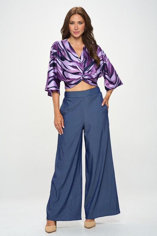 Tencel Straight Leg Pants With Side Pockets 1